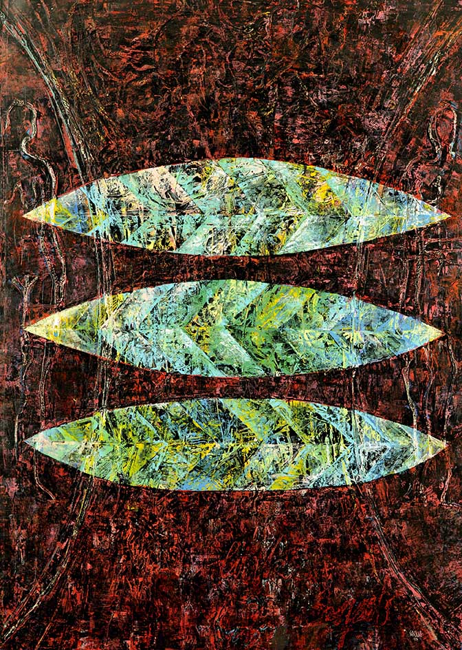 04 LorbeerSymbolon, Acryl auf Papier, 91 x 128cm, 1995.jpg