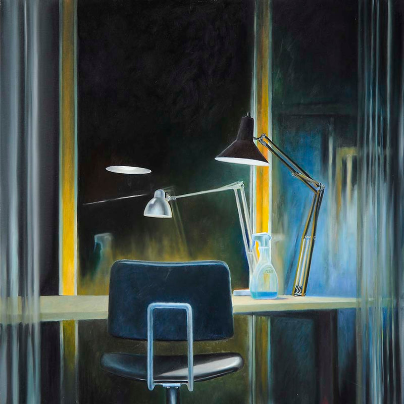 Int. Atelier 4, 100 x 100 cm, Öl LW, 2008