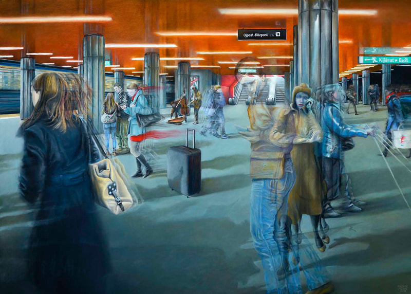 Stationen 4, Déak Ferenc Tér, Budapest, Öl auf LW, 100 x 140cm, 2013
