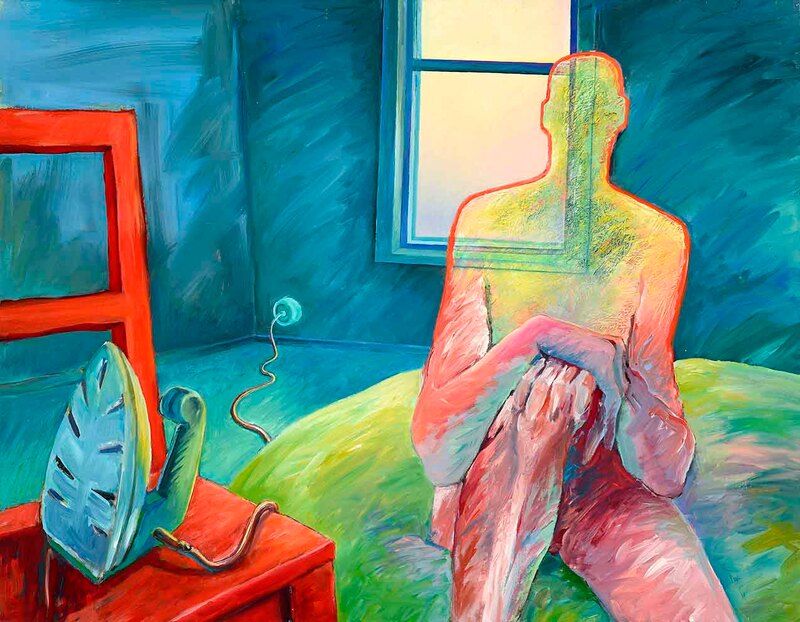 32 Minnelieder für Herzschrittmacher, Acryl auf LW, 70 x 90cm, 1993