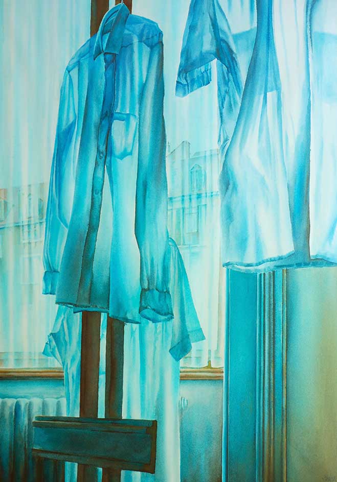 5 Hüllen, "Assumption 1", Aquarell, 45 x 65cm, 1984