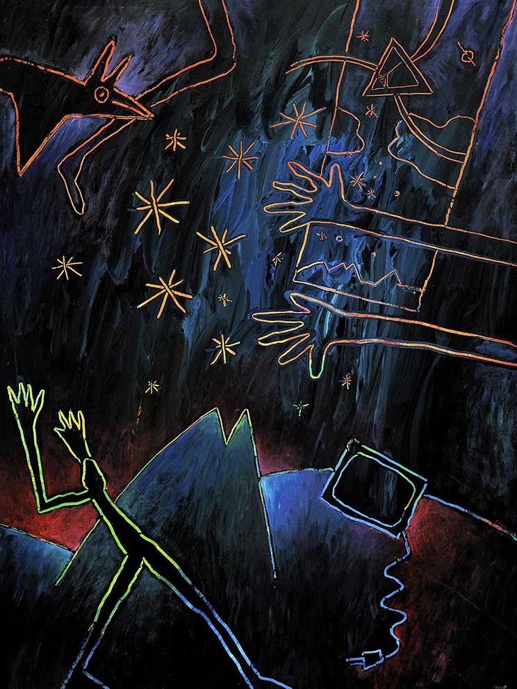 09 Minnelieder für Herzschrittmacher (Pacemaker off), Acryl auf HK, 60 x 80cm, 1992