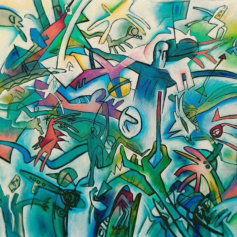 Childrenscorner 06, HushRush 1, 100x100cm, Acryl auf BW, 1991