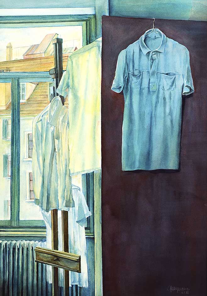 6 Hüllen, "Assumption 2", Aquarell, 45 x 65cm, 1984