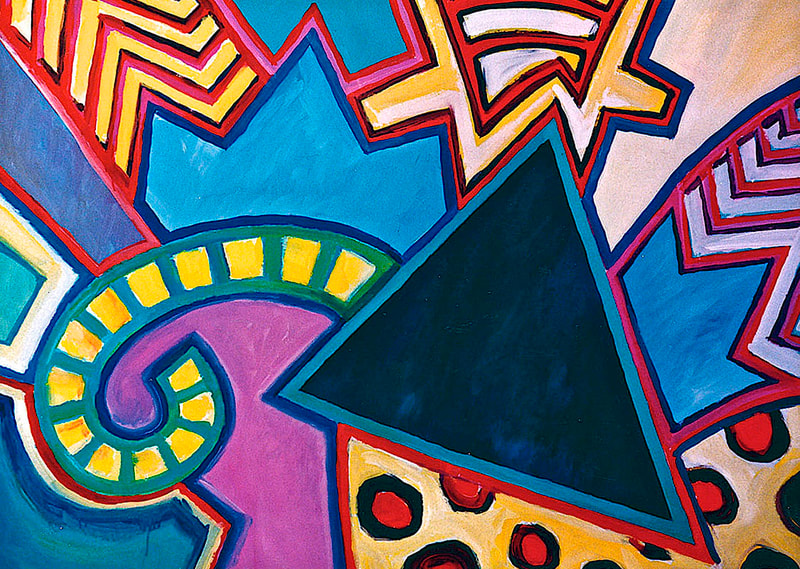 04 Im Garten der Hesperiden, Acryl auf Papier, 91x128cm, 1989