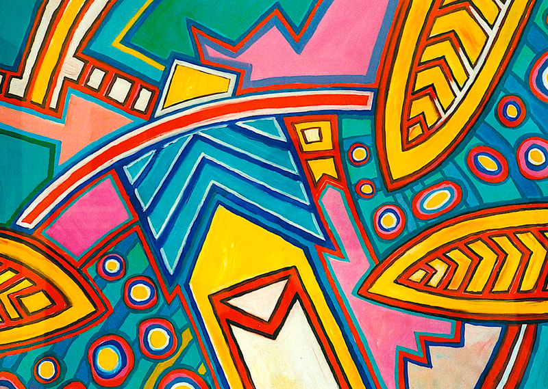 05 Im Garten der Hesperiden, Acryl auf Papier, 91x128cm, 1989