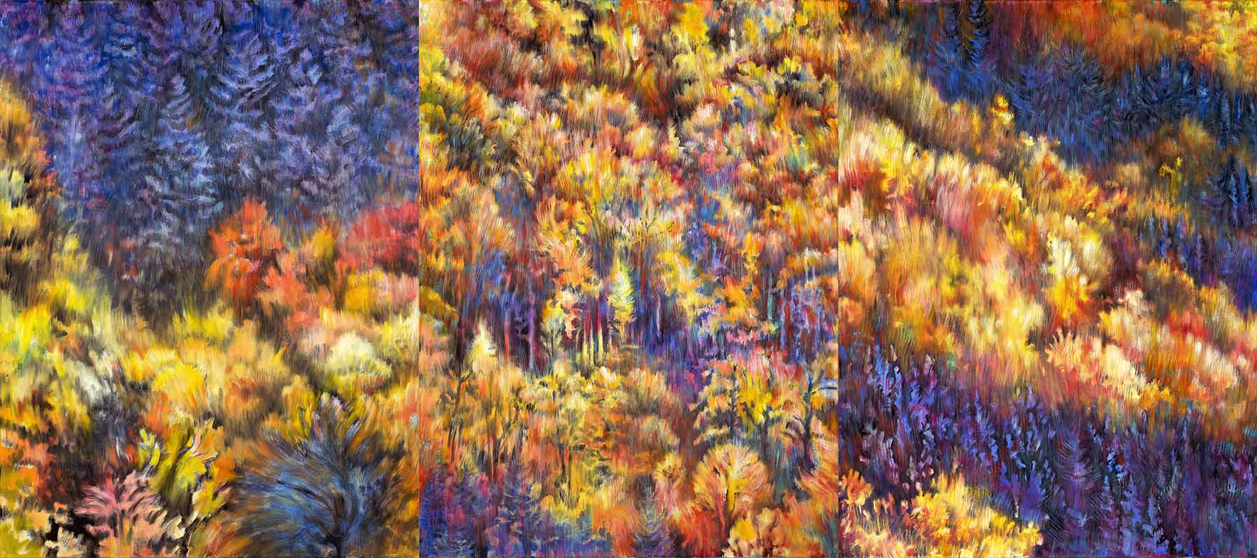 Triptychon aus S 4, ÖL LW, 80 x 180cm, 2019