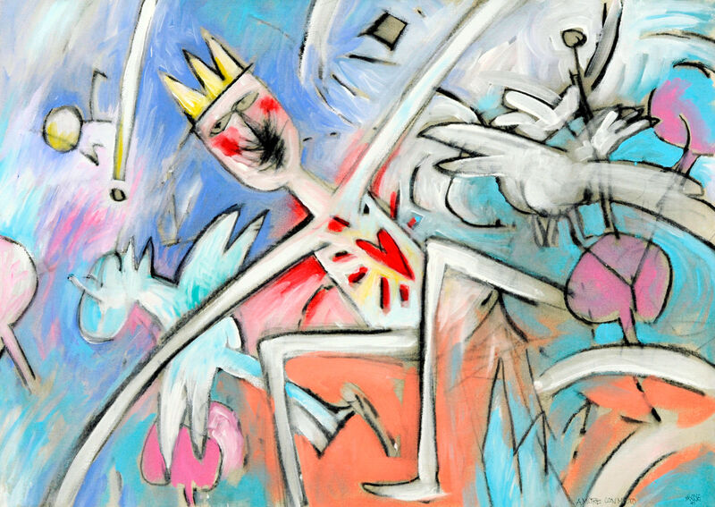 A.c.m. Überspannung 1000V, 59.5 x 84cm, Kohle & Acryl auf BW, 1991 - 11