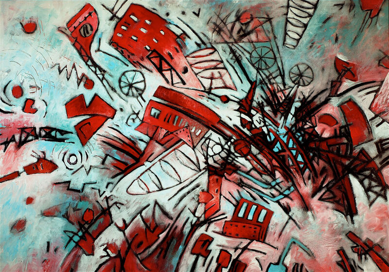 A.c.m. e con fuoco, ma non troppo 3, 59.5 x 84cm, Kohle & Acryl auf BW, 1991 - 04