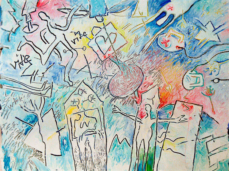 A.c.m.Hier wäre ein Engel 3, 60 x 80cm, Acryl auf BW, 1991 - 18