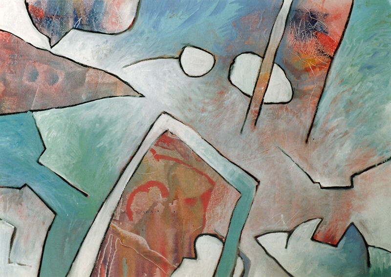 A.c.m. Pas de deux 1, 60 x 80cm, Kohle & Acryl auf BW, 1991 - 07