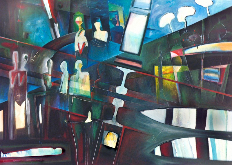 Auf verwachsenem Pfade, 1994-95, 100x140cm, Öl,BW - 3