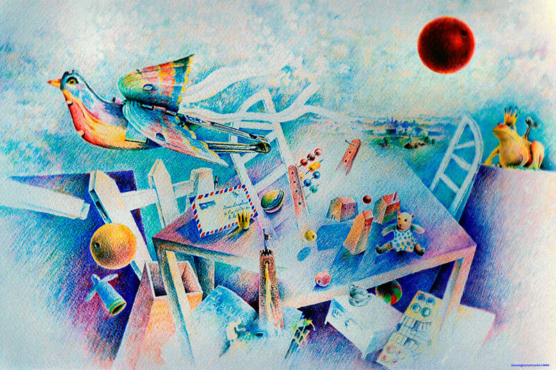 Childrenscorner 12, für Anne, A3 Farbstift 1991