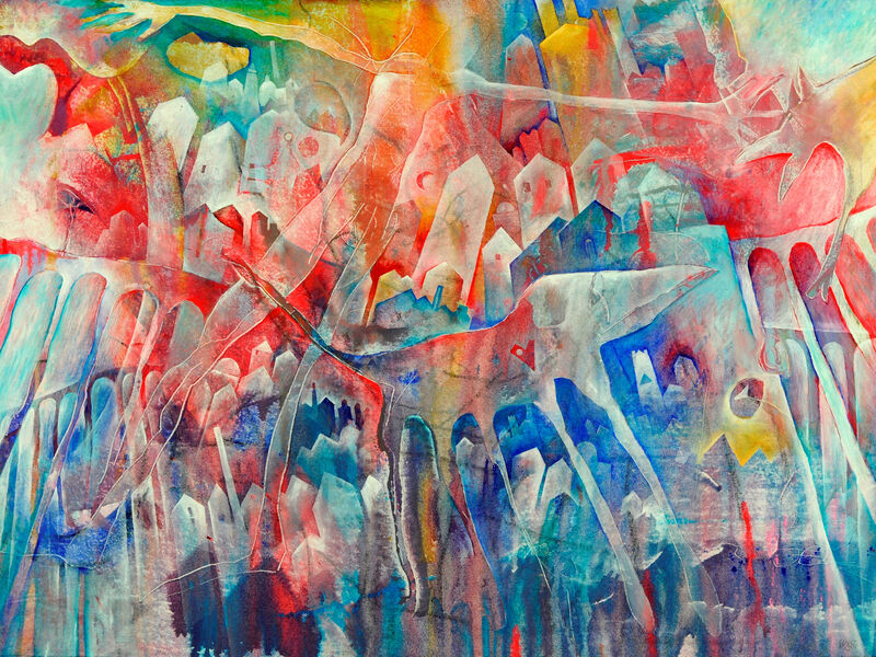 Childrenscorner 14, Tristan, Acryl auf BW, 60 x 80cm, 1991