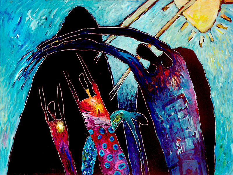 Courant d'air 1, Acryl auf HK, 60 x 80cm, 1995-96 - 11
