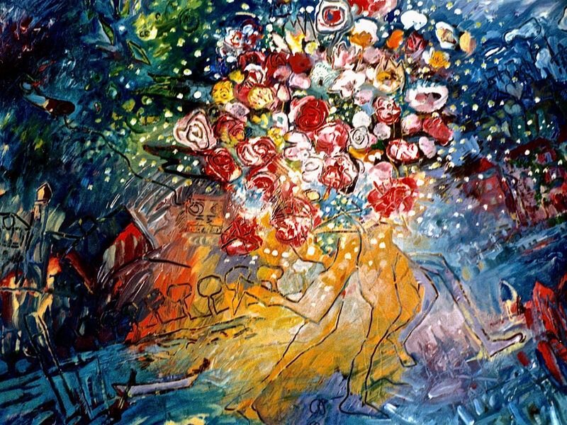 Courant d'air 1, (.in Gedanken unterwegs), Acryl auf HK, 60 x 80cm, 1993 - 03*