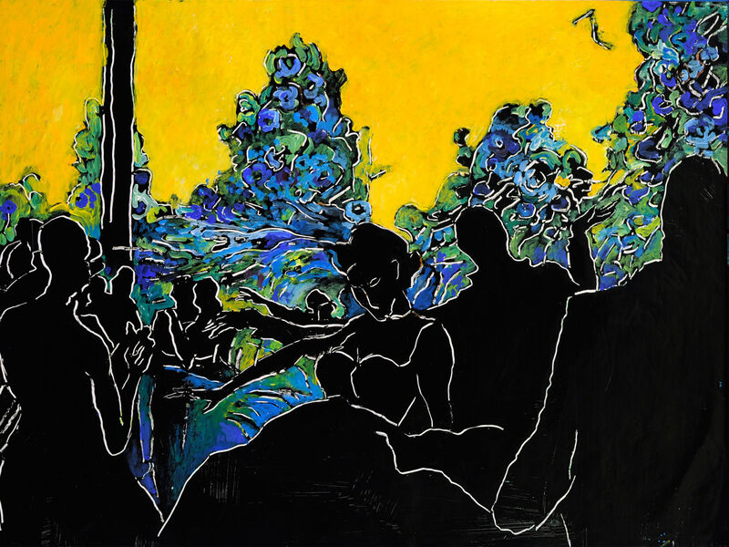Courant d'air 1, (Sommernachtsfest 1), 60 x 80cm, Acryl auf HK, 1993 - 04