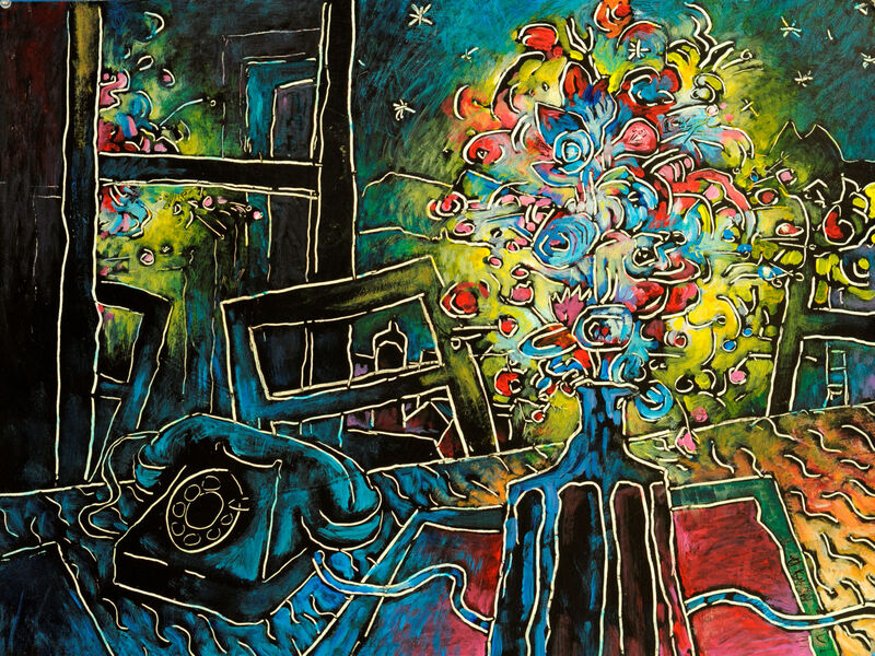 Courant d'air 1, (.und warten....), Acryl auf HK, 60 x 80cm, 1993 - 02
