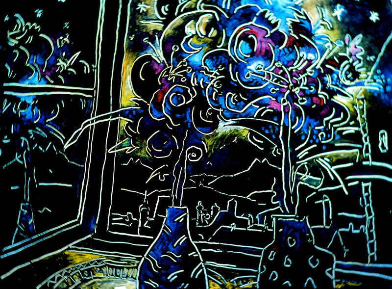 Courant d'air 1, (....warten), Acryl auf HK, 60 x 80cm, 1993 - 01