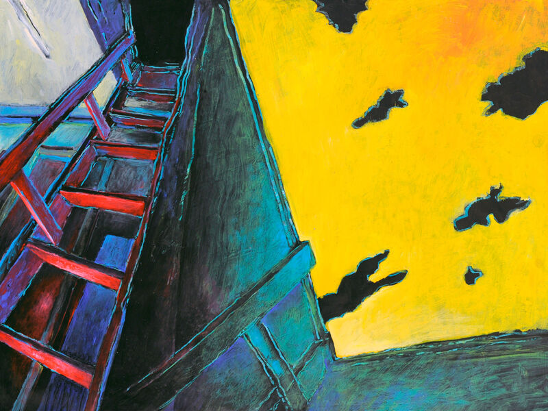 Courant d'air 2, Acryl auf HK, 60 x 80cm, 2001 - 06