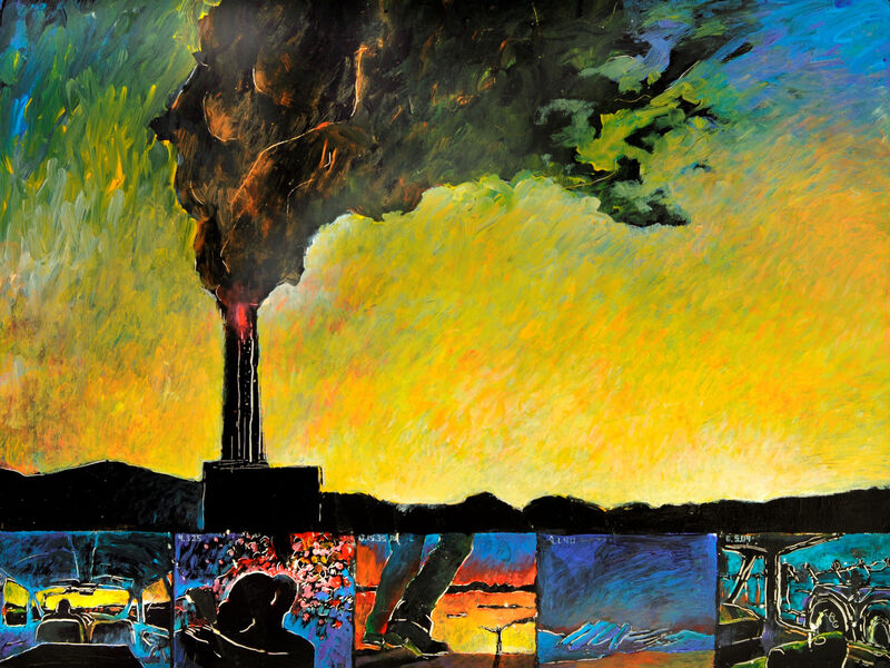Courant d'air 2, (unterwegs mit Rachmaninov und Flashbacks), Acryl auf HK, 60 x 80cm, 2001 - 09