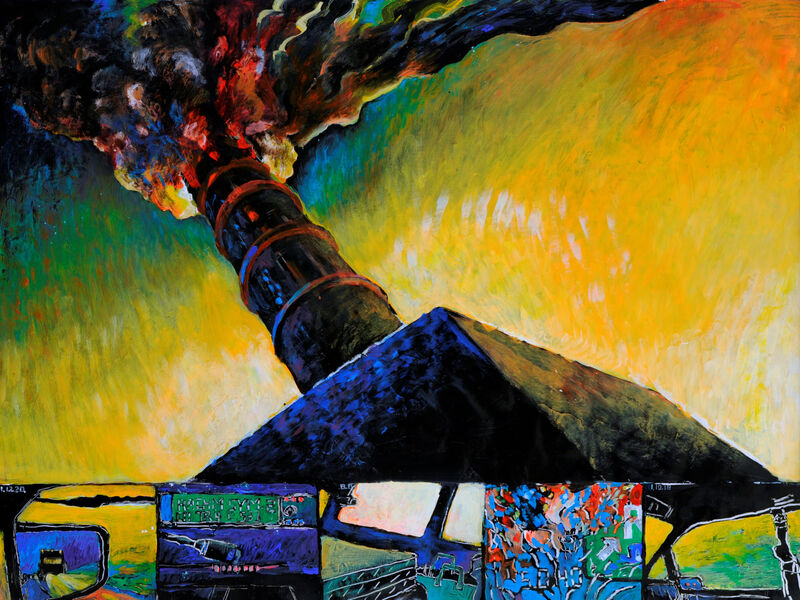 Courant d'air 2, (unterwegs mit Rachmaninov und Flashbacks), Acryl auf HK, 60 x 80cm, 2001 - 10