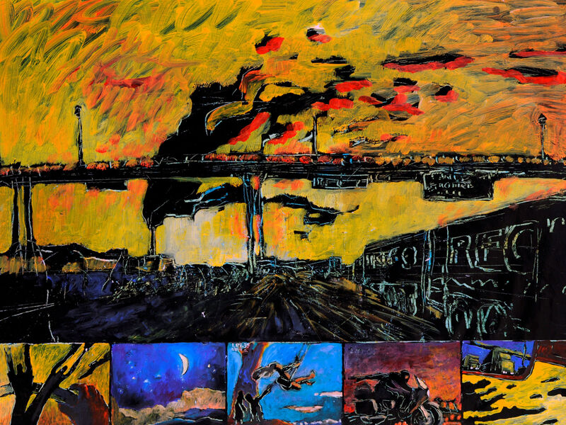 Courant d'air 2, (unterwegs mit Rachmaninov und Flashbacks), Acryl auf HK, 60 x 80cm, 2001 - 11