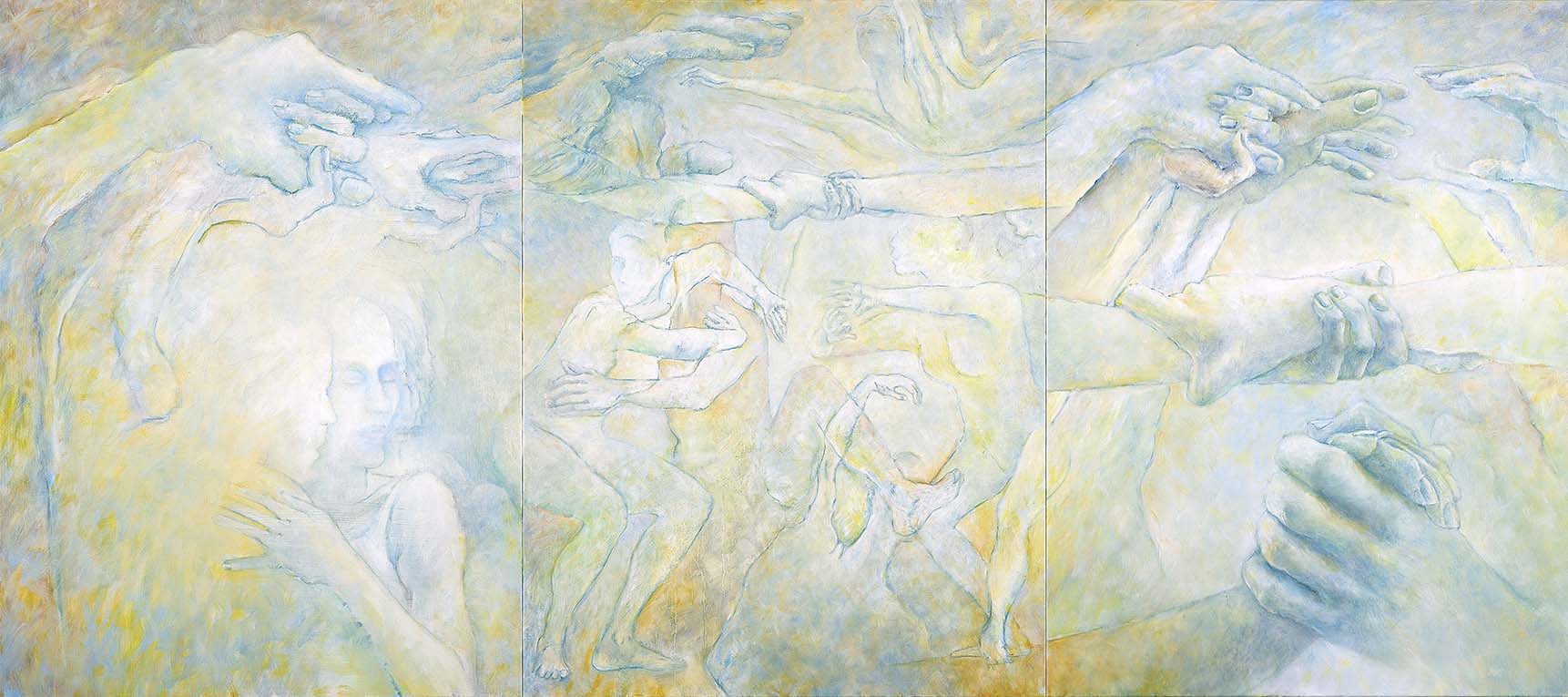 16 Dissolve als Triptychon, Öl auf LW, 80 x 180cm, 2017