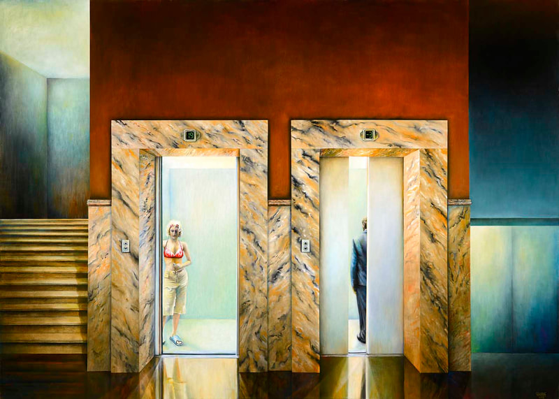 Stationen 1, Starecase (Valse triste), Öl auf LW, 100 x 140cm, 2006