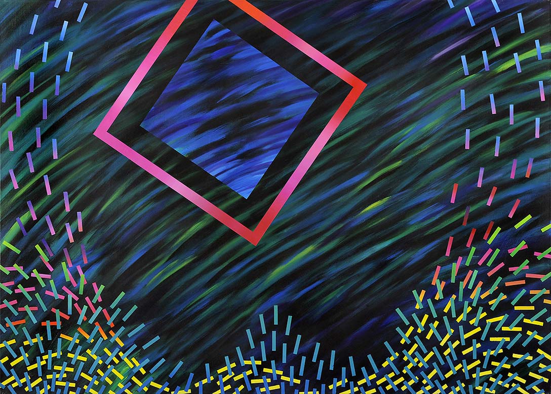 Energiefelder-NoiseSignals", Acryl auf LW, 100 x 140cm,1986 - 05