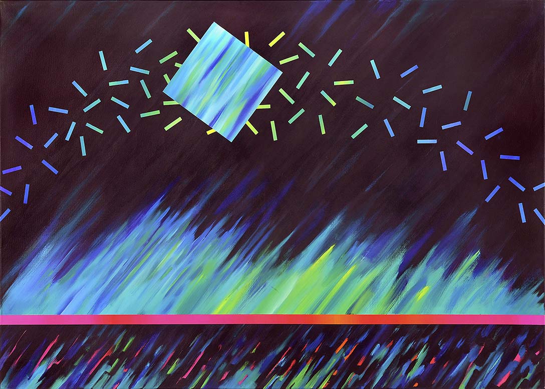 Energiefelder-NoiseSignals", Acryl auf LW, 100 x 140cm,1986 - 07