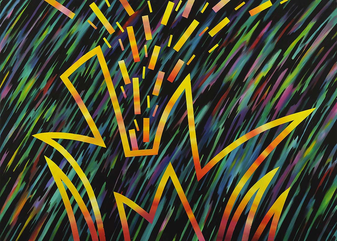 Energiefelder-NoiseSignals", Acryl auf LW, 100 x 140cm,1986 - 08