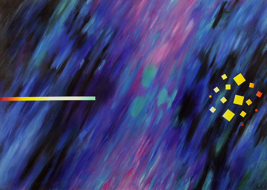 Energiefelder-NoiseSignals", Acryl auf LW, 100 x 140cm,1986 - 11