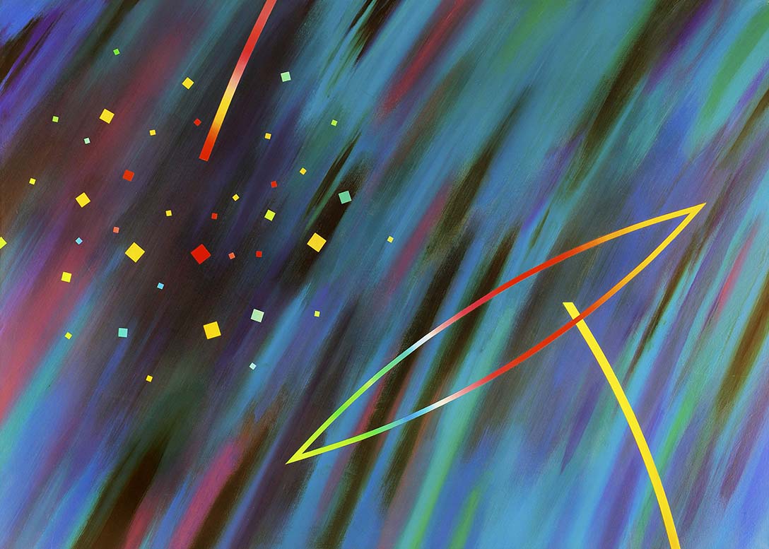 Energiefelder-NoiseSignals", Acryl auf LW, 100 x 140cm,1986 - 12