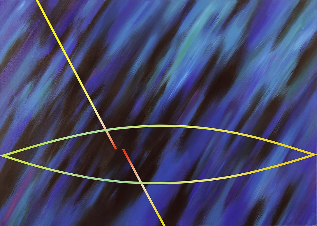 Energiefelder-NoiseSignals", Acryl auf LW, 100 x 140cm,1986 - 13