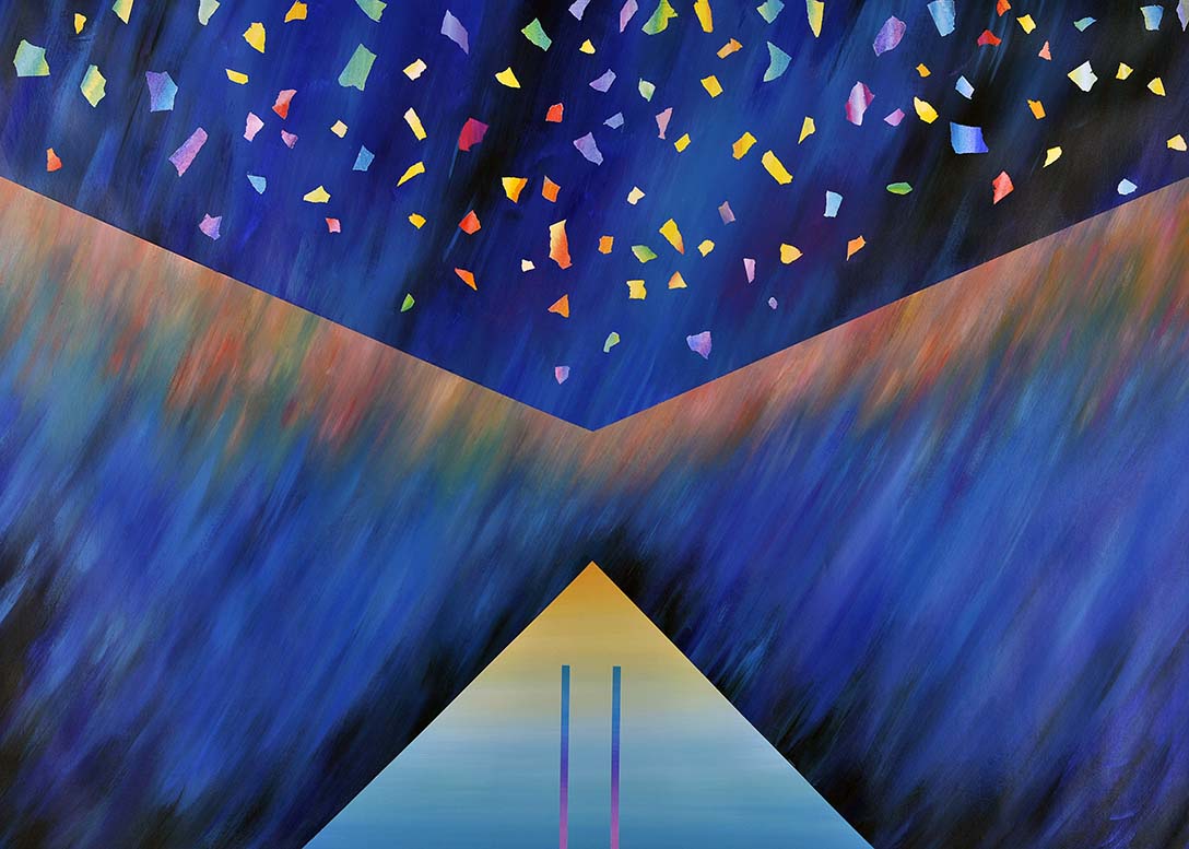 Energiefelder-NoiseSignals", Acryl auf LW, 100 x 140cm,1986 - 16