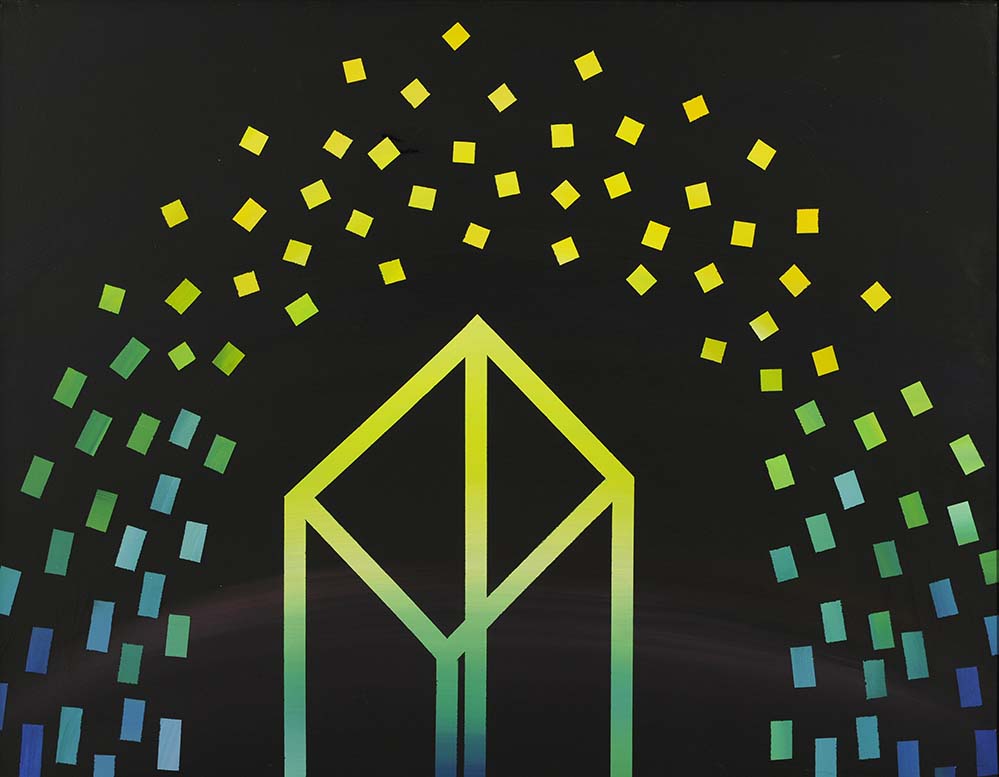 Energiefelder-NoiseSignals", Acryl auf LW, 70 x 90cm,1986 - 03