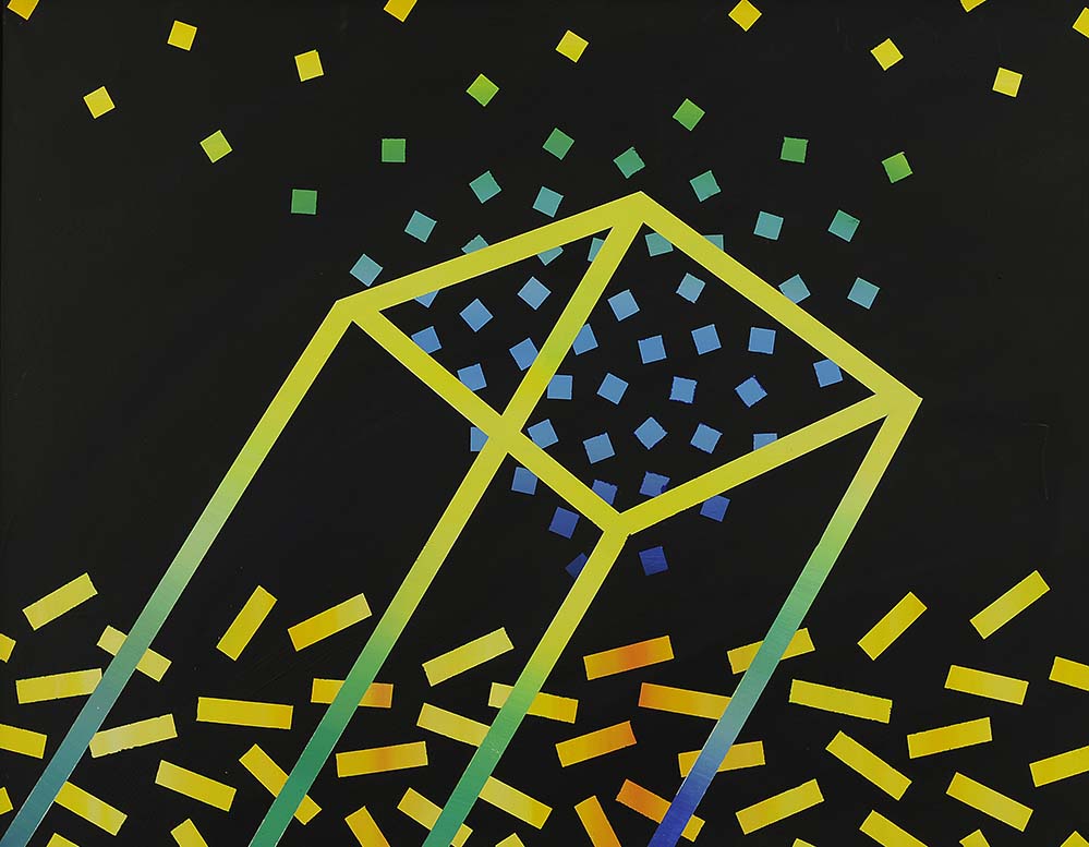 Energiefelder-NoiseSignals", Acryl auf LW, 70 x 90cm,1986 - 04