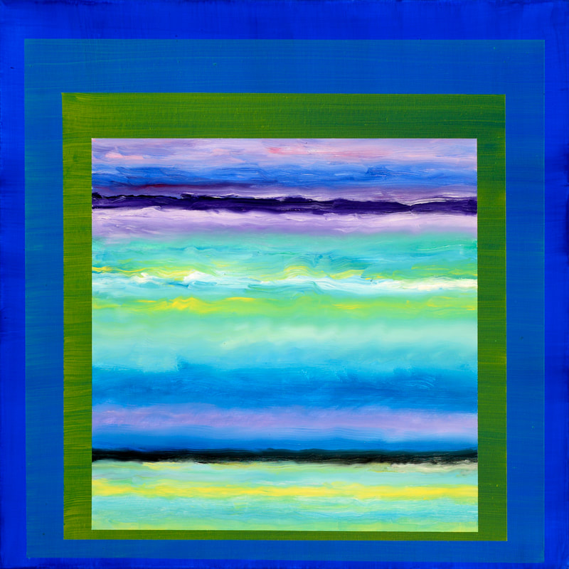 Int.Passage, étude 5 60x60cm, Acryl Öl auf LW, 2025 (vergleiche Zyklus Interiors, Passage 2010/14)