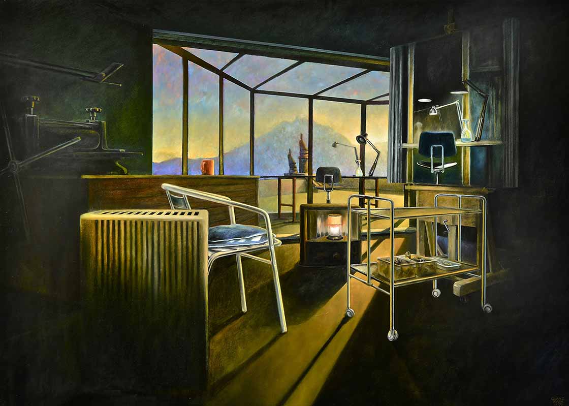 Int. Atelier 6, 100 x 140 cm, Öl LW, 2009