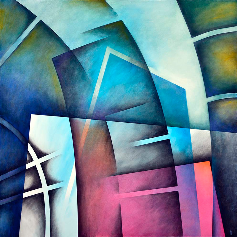 Int.Passage 18, Öl auf LW, 100 x 100cm, 2013
