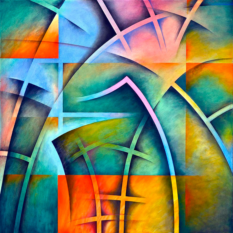 Int.Passage 19, Öl auf LW, 100 x 100cm, 2013