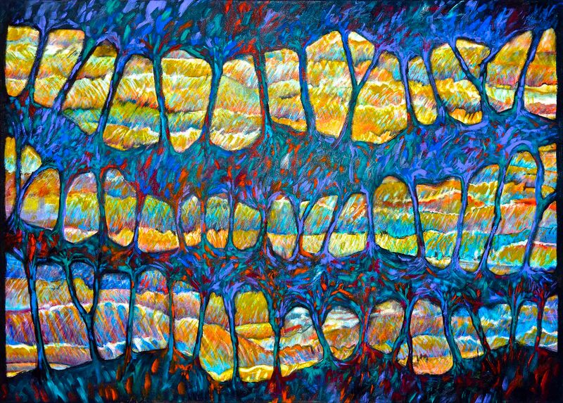 28 Landschaft,-Vision 14, Öl auf-LW, 100x140cm, 2016