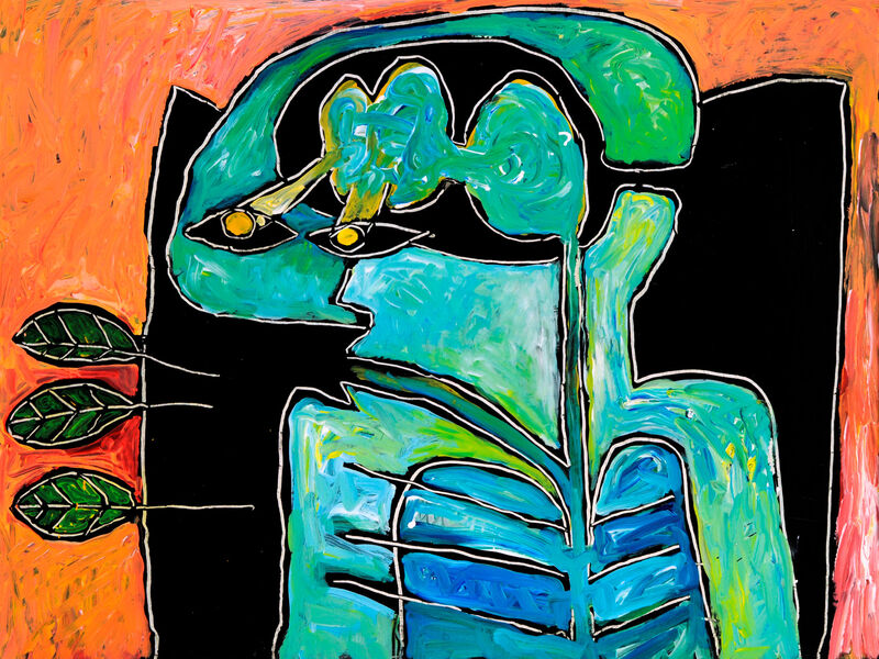 Minoischer Glaukos, trennen-verbinden, Acryl auf HK, 60 x 80cm, 1994 - 07