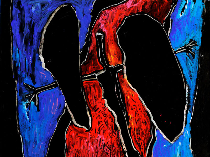 Minoischer Glaukos, trennen-verbinden, Acryl auf HK, 60 x 80cm, 1994 - 12
