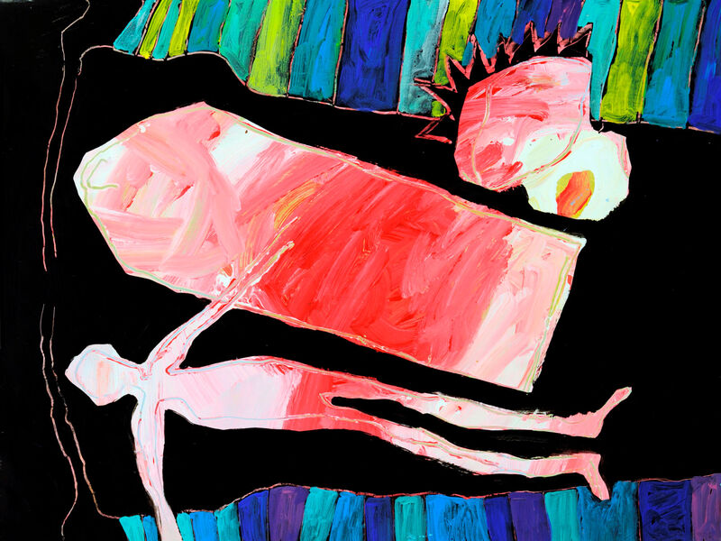Minoischer Glaukos, trennen-verbinden, Acryl auf HK, 60 x 80cm, 1994 - 15