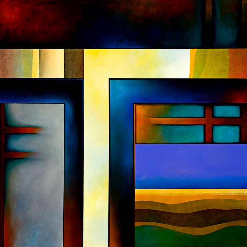 Int.Passage 11, Öl auf LW, 100 x 100cm, 2012,überarbeitet 2025