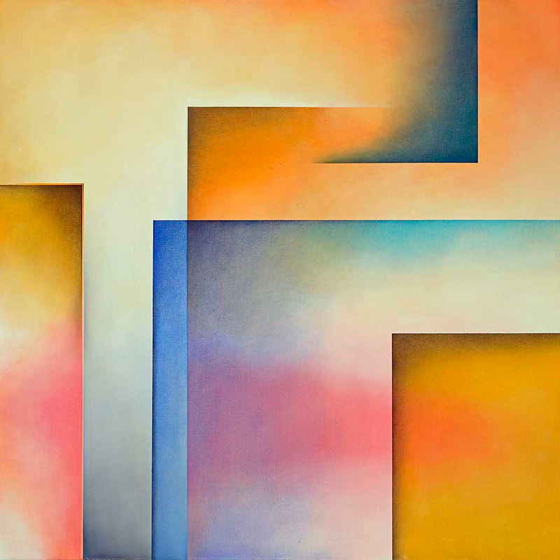 Int.Passage 12, Öl auf LW, 100 x 100cm, 2012,überarbeitet 2025