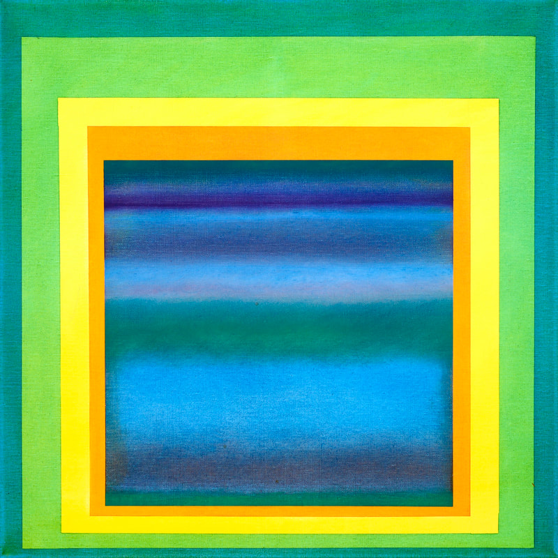Int.Passage, étude 4 60x60cm, Acryl Öl auf LW, 2025 (vergleiche Zyklus Interiors, Passage 2010/14)