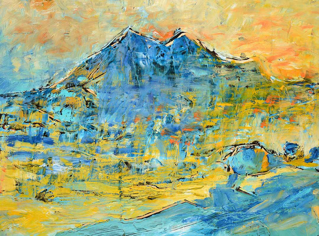 Pizzalandschaft, Ölfarbe auf Pizzakarton, 28.5 x 38.5cm, 2000/01 - 15